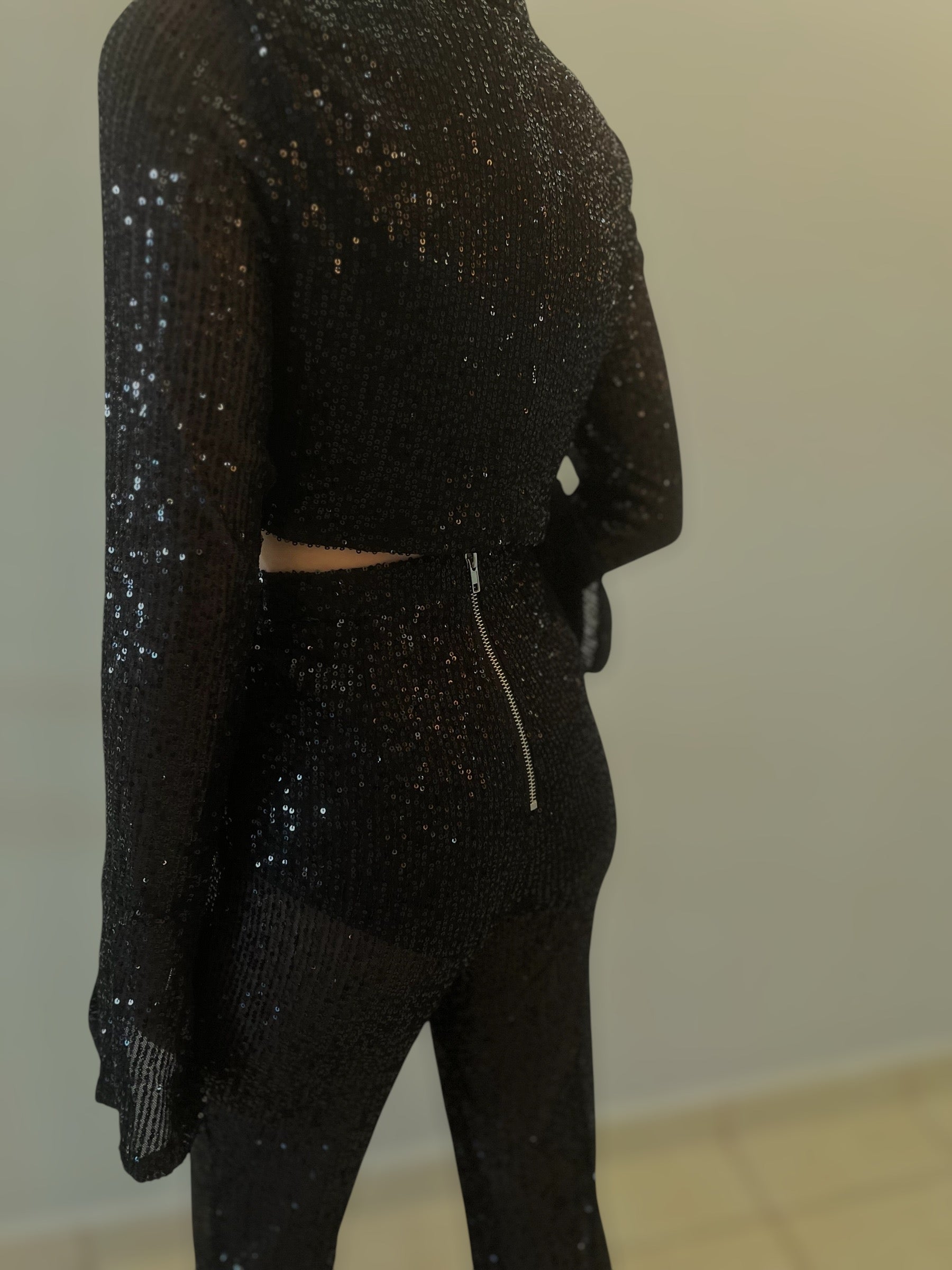 Black Sequin Set